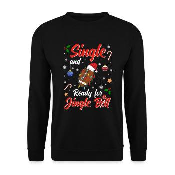 Fun Football Costume Single and ready for Jingle - Unisex Pullover - Schwarz - Vorne - Alina (178cm) & Michal (187cm)