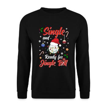 Fun Golf ball Costume Single and ready for Jingle - Unisex Pullover - Schwarz - Vorne - Alina (178cm) & Michal (187cm)