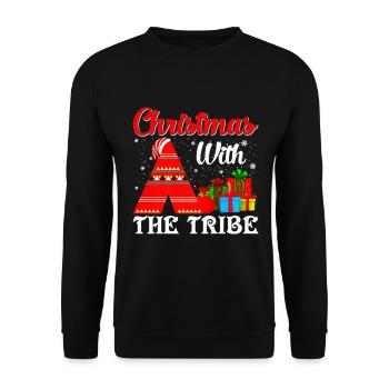 Family Christmas With The Tribe - Unisex Sweatshirt - black - Front - Alina (178cm) & Michal (187cm)