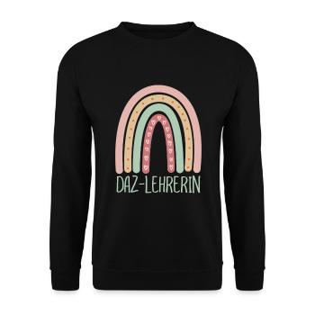 DAZ-Lehrerin Vintage Fremdsprachenlehrerin - Unisex Pullover - Schwarz - Vorne - Alina (178cm) & Michal (187cm)