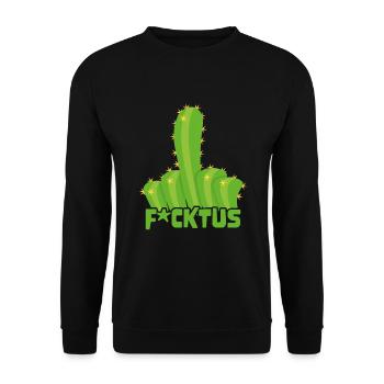 Ironic Succulent Sarcastic Funny Fucktus Cactus - Unisex Pullover - Schwarz - Vorne - Alina (178cm) & Michal (187cm)