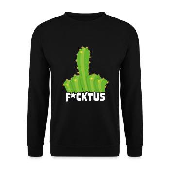 Ironic Succulent Sarcastic Funny Fucktus Cactus - Unisex Pullover - Schwarz - Vorne - Alina (178cm) & Michal (187cm)