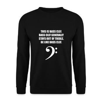 This is Bass clef for the best bassist bass player - Unisex Pullover - Schwarz - Vorne - Alina (178cm) & Michal (187cm)