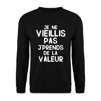 Cadeau Anniversaire rigolo phrase humoristique - Sweat-shirt Unisexe - noir - Devant - Alina (178cm) & Michal (187cm)