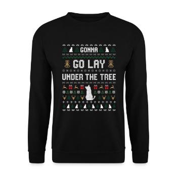Gonna Go Lay Under The Tree Christmas Funny X-mas - Unisex Pullover - Schwarz - Vorne - Alina (178cm) & Michal (187cm)