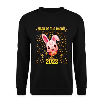 Zodiac Happy Chinese New Year of the Rabbit 2023 - Unisex Pullover - Schwarz - Vorne - Alina (178cm) & Michal (187cm)