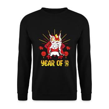 Zodiac Happy Chinese New Year of the Rabbit 2023 - Unisex Pullover - Schwarz - Vorne - Alina (178cm) & Michal (187cm)