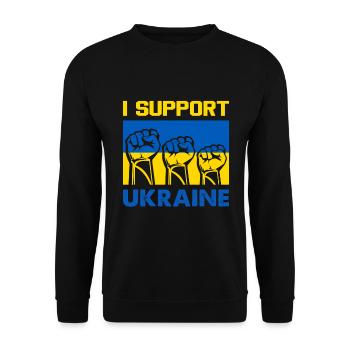Je soutiens la guerre Ukraine - Ukraine - Sweat-shirt Unisexe - noir - Devant - Alina (178cm) & Michal (187cm)