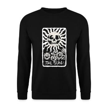 The Sun Skeleton Skull Tarot Card - Unisex Pullover - Schwarz - Vorne - Alina (178cm) & Michal (187cm)