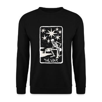 The Star Skeleton Skull Tarot Card - Unisex Pullover - Schwarz - Vorne - Alina (178cm) & Michal (187cm)