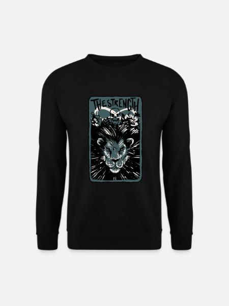 The Strength Skeleton Skull Tarot Card - Unisex Pullover - Schwarz