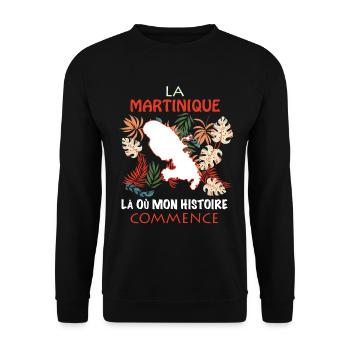 La Martinique Une Belle Histoire - Sweat-shirt Unisexe - noir - Devant - Alina (178cm) & Michal (187cm)