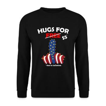 Fucktus cactus valentine costume Hugs For Free - Unisex Pullover - Schwarz - Vorne - Alina (178cm) & Michal (187cm)