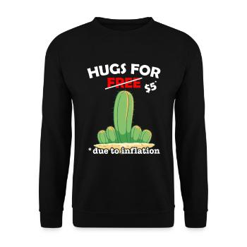 Fucktus cactus valentine costume Hugs For Free - Unisex Pullover - Schwarz - Vorne - Alina (178cm) & Michal (187cm)