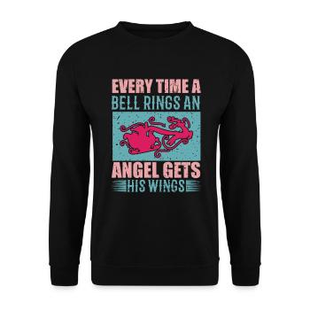 Every Time A Bell Rings An Angel Gets His Wings - Unisex Sweatshirt - black - Front - Alina (178cm) & Michal (187cm)