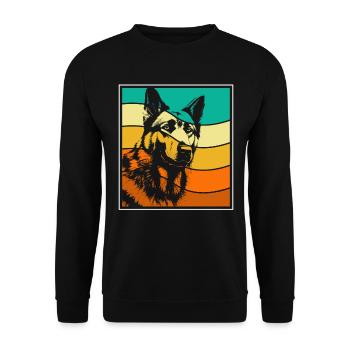 German Shepherd - Unisex Sweatshirt - black - Front - Alina (178cm) & Michal (187cm)