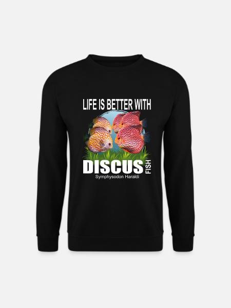 Aquarium Das Leben ist besser mit Diskusfische - Unisex Pullover - Schwarz