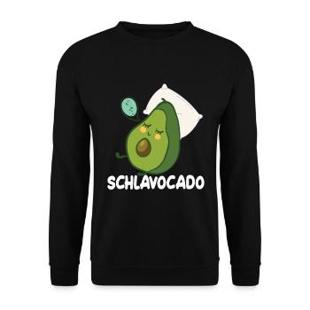 Lustige Avocado - Schlavocado - Unisex Pullover - Schwarz - Vorne - Alina (178cm) & Michal (187cm)