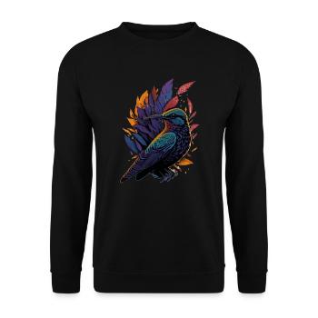 Nature Lovers - Charming Hummingbird - Unisex Pullover - Schwarz - Vorne - Alina (178cm) & Michal (187cm)