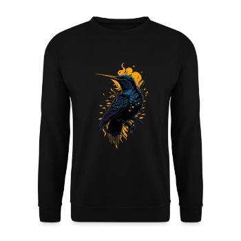 Nature Lovers - Charming Hummingbird - Unisex Pullover - Schwarz - Vorne - Alina (178cm) & Michal (187cm)