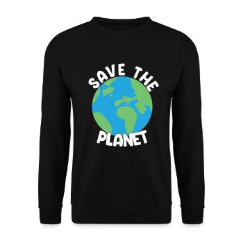 Save The Planet - Unisex Pullover - Schwarz - Vorne - Alina (178cm) & Michal (187cm)