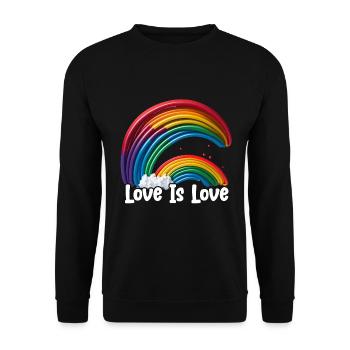 Prideful Skies LGBTQ gay pride Rainbow Love - Unisex Pullover - Schwarz - Vorne - Alina (178cm) & Michal (187cm)