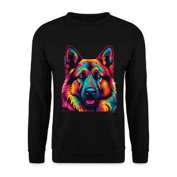 Berger Allemand Pop-Art Éclatant - Sweat-shirt Unisexe - noir - Devant - Alina (178cm) & Michal (187cm)