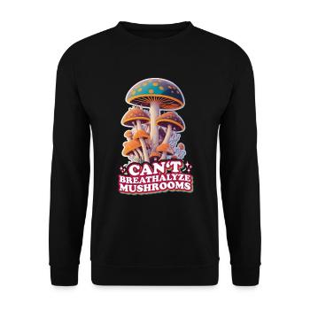 Fungal Funnies Can't Breathalyze Mushrooms - Unisex Pullover - Schwarz - Vorne - Alina (178cm) & Michal (187cm)
