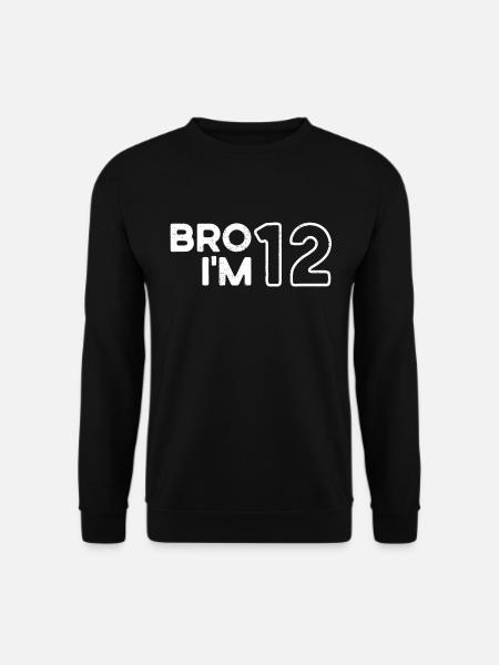 Bro Ik ben 12, 12 jaar oud, 12e verjaardag - Uniseks sweater - zwart