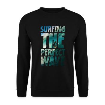 Surfing The Perfect Wave - Unisex Pullover - Schwarz - Vorne - Alina (178cm) & Michal (187cm)
