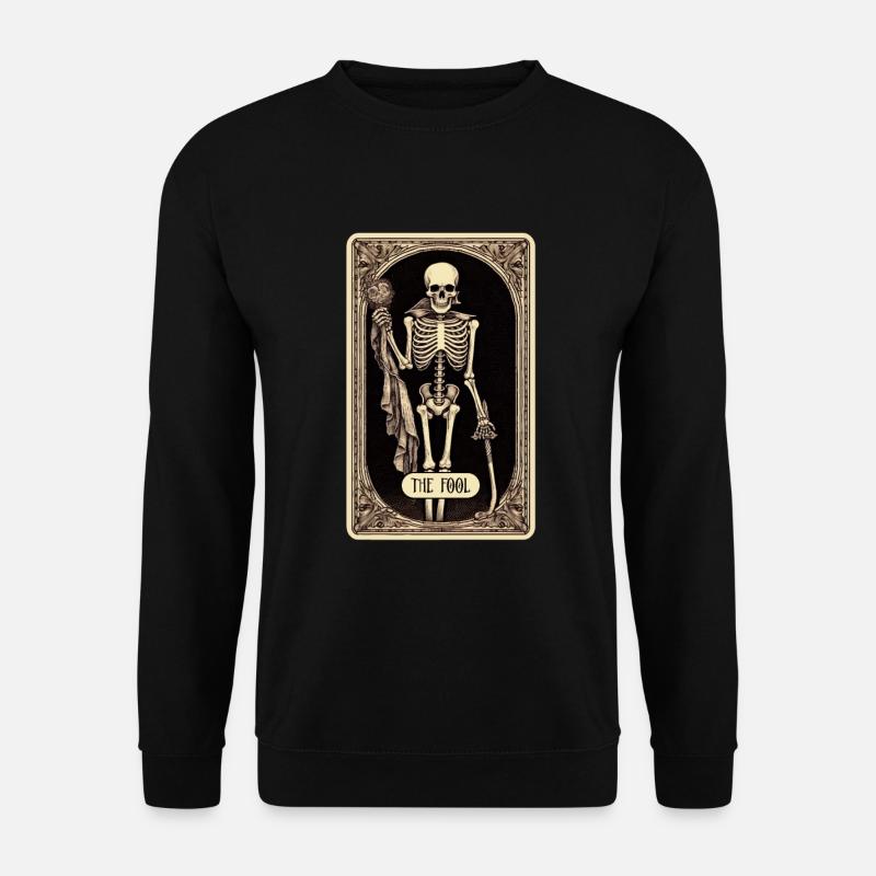 The Fool Skeleton Tarot Card - Unisex Pullover - Schwarz