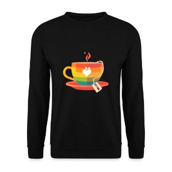LGBTQIA+ LGBTQ LGBT Gay Pride LGBTea - Unisex Pullover - Schwarz - Vorne - Alina (178cm) & Michal (187cm)