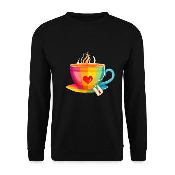 LGBTQIA+ LGBTQ LGBT Gay Pride LGBTea - Unisex Pullover - Schwarz - Vorne - Alina (178cm) & Michal (187cm)