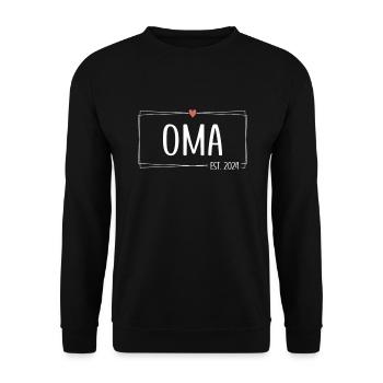Oma Est. 2024 Bald Oma Werdende Oma 2024 - Unisex Pullover - Schwarz - Vorne - Alina (178cm) & Michal (187cm)