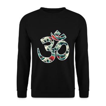 Résonance cosmique : le Om sacré - Sweat-shirt Unisexe - noir - Devant - Alina (178cm) & Michal (187cm)