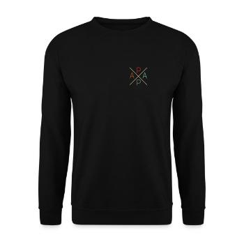 DAD Cross, Promoted to Dad, Father's Day, Dad - Unisex Sweatshirt - black - Front - Alina (178cm) & Michal (187cm)