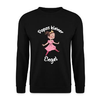 Tochter Papas kleiner Engel Mädchen Papa Tochter - Unisex Pullover - Schwarz - Vorne - Alina (178cm) & Michal (187cm)