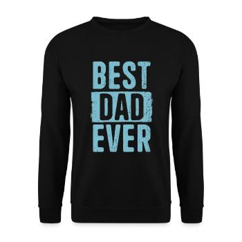 Bester Papa Vatertag schlicht Vater Best Dad Ever - Unisex Pullover - Schwarz - Vorne - Alina (178cm) & Michal (187cm)