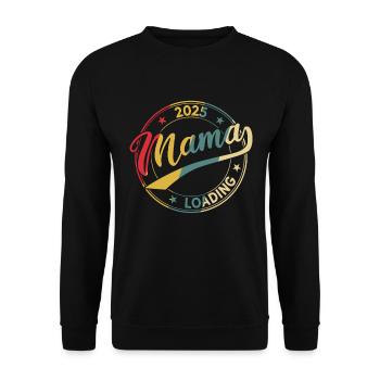 Mom 2025 Loading Retro Mom-to-be Mom 2025 - Unisex Sweatshirt - black - Front - Alina (178cm) & Michal (187cm)