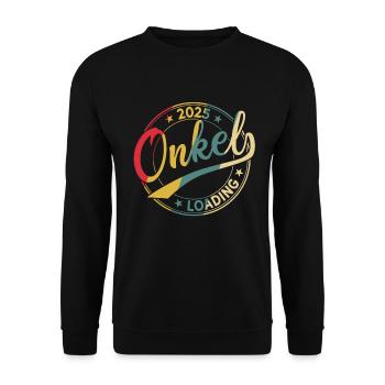 Onkel 2025 Loading Retro Werdender Onkel 2025 - Unisex Pullover - Schwarz - Vorne - Alina (178cm) & Michal (187cm)