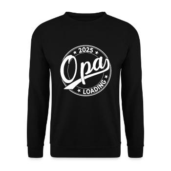 Opa 2025 Schwangerschaft 2025 Opa 2025 Loading - Unisex Pullover - Schwarz - Vorne - Alina (178cm) & Michal (187cm)