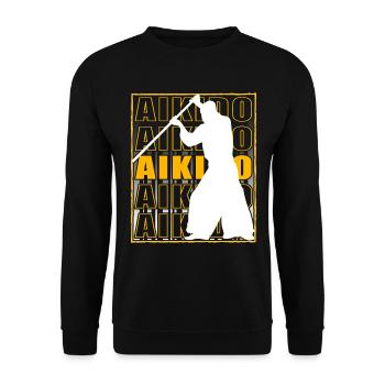 Aikido - Unisex Pullover - Schwarz - Vorne - Alina (178cm) & Michal (187cm)