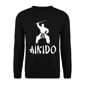 Aikido - Unisex Pullover - Schwarz - Vorne - Alina (178cm) & Michal (187cm)