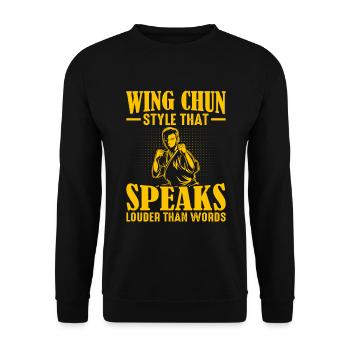 Un style de Wing Chun qui parle plus fort que les mots - Sweat-shirt Unisexe - noir - Devant - Alina (178cm) & Michal (187cm)