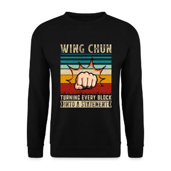 Wing Chun turning every block into a Statement - Unisex Sweatshirt - black - Front - Alina (178cm) & Michal (187cm)
