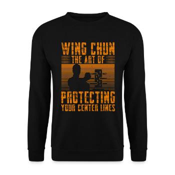 Wing Chun the art of protecting your center lines - Unisex Sweatshirt - black - Front - Alina (178cm) & Michal (187cm)