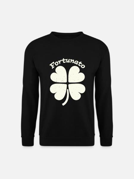 Fortunato Emblem Distressed Four-Leaf - Unisex Sweatshirt - black