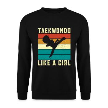 Taekwondo comme une fille - Sweat-shirt Unisexe - noir - Devant - Alina (178cm) & Michal (187cm)