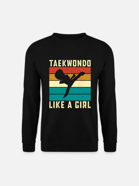Taekwondo wie ein Mädchen - Unisex Pullover - Schwarz