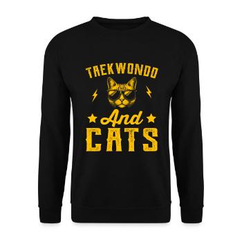 Taekwondo et chats - Sweat-shirt Unisexe - noir - Devant - Alina (178cm) & Michal (187cm)